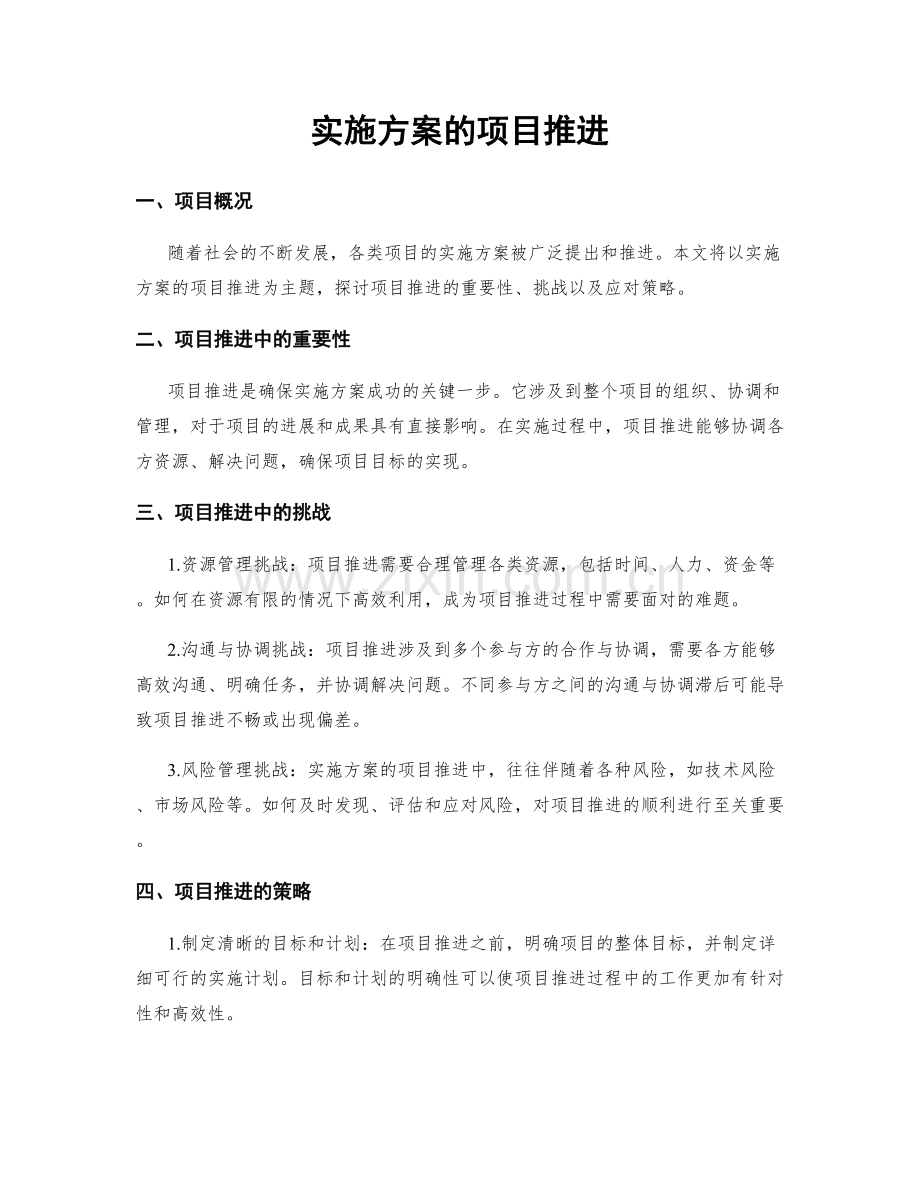 实施方案的项目推进.docx_第1页