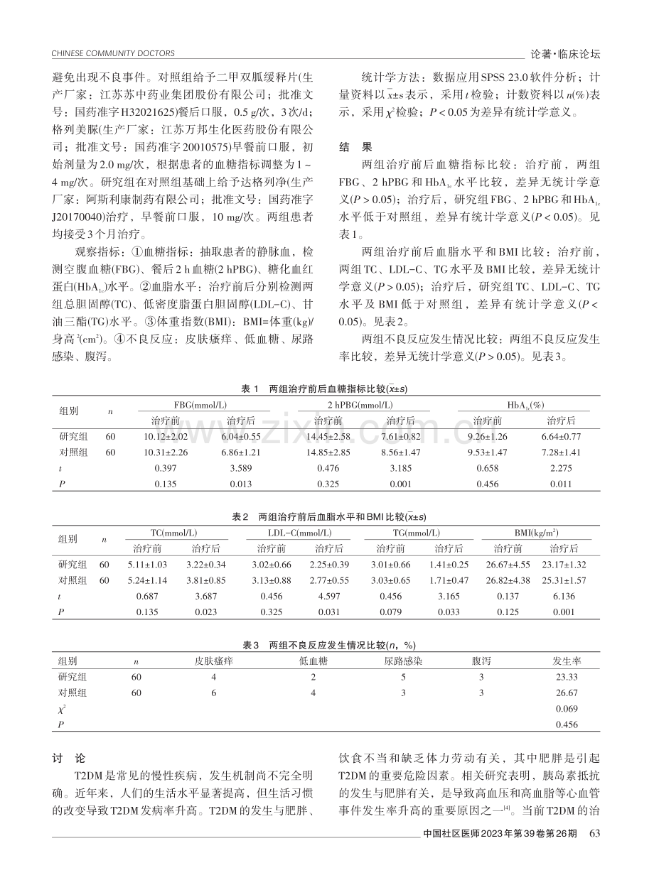 达格列净联合二甲双胍治疗2型糖尿病的临床效果分析.pdf_第2页