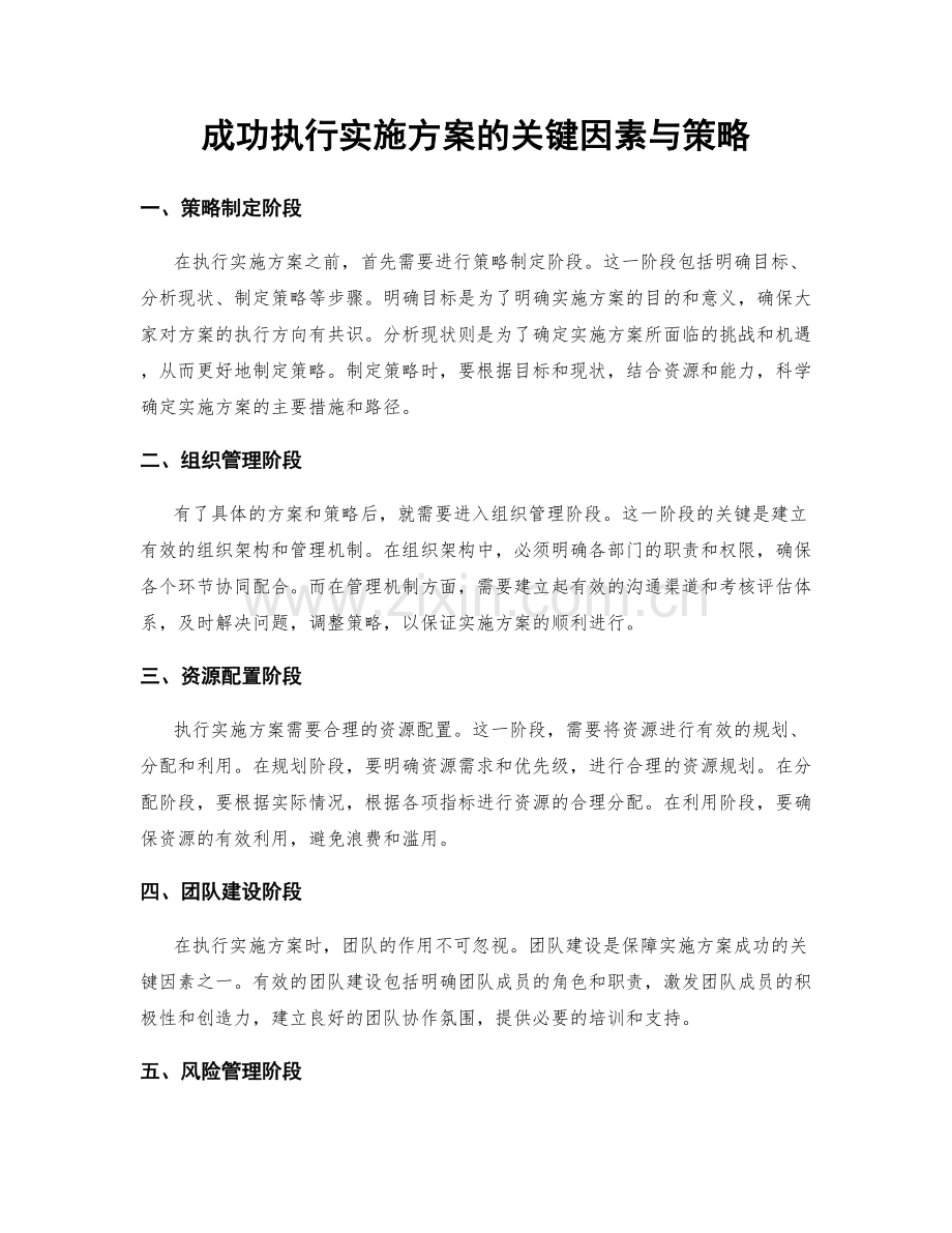 成功执行实施方案的关键因素与策略.docx_第1页