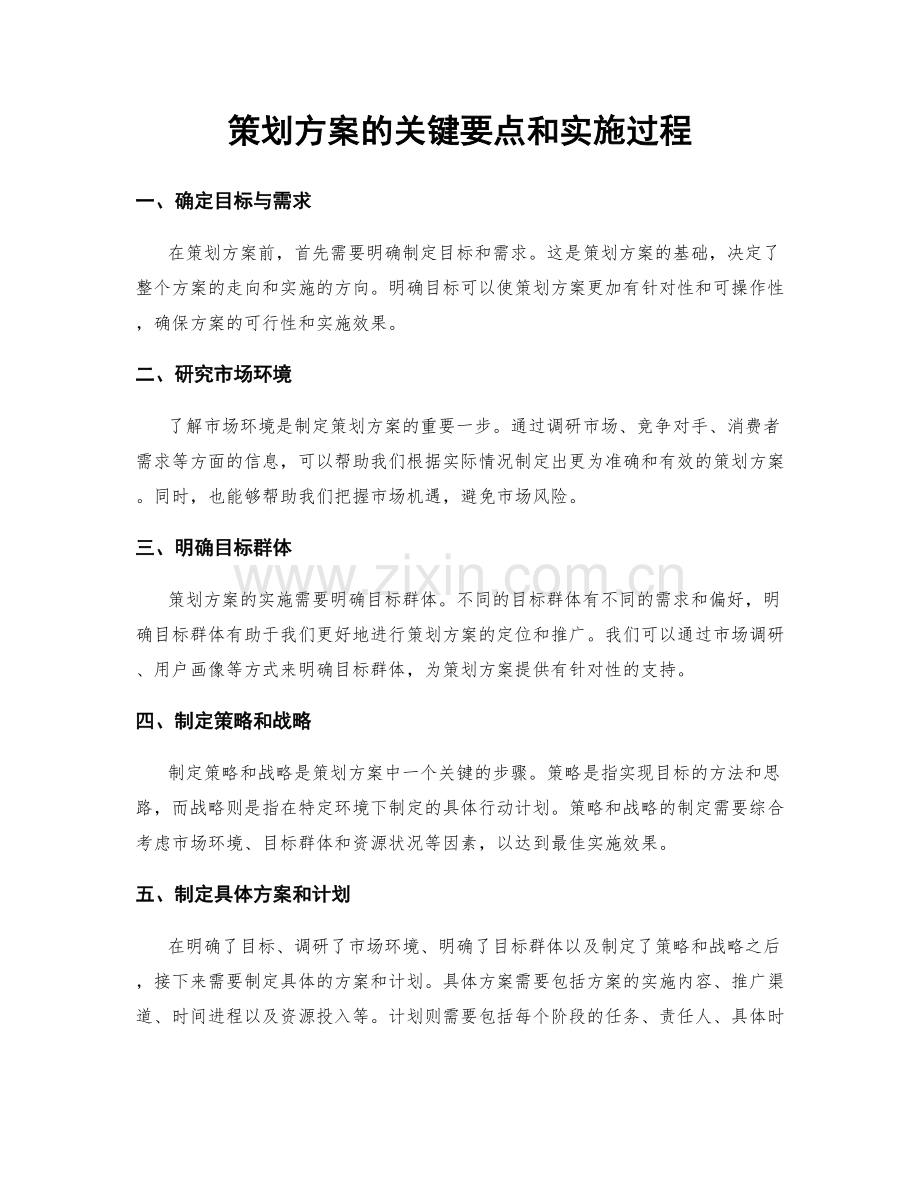 策划方案的关键要点和实施过程.docx_第1页