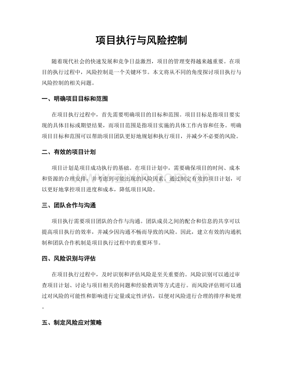 项目执行与风险控制.docx_第1页