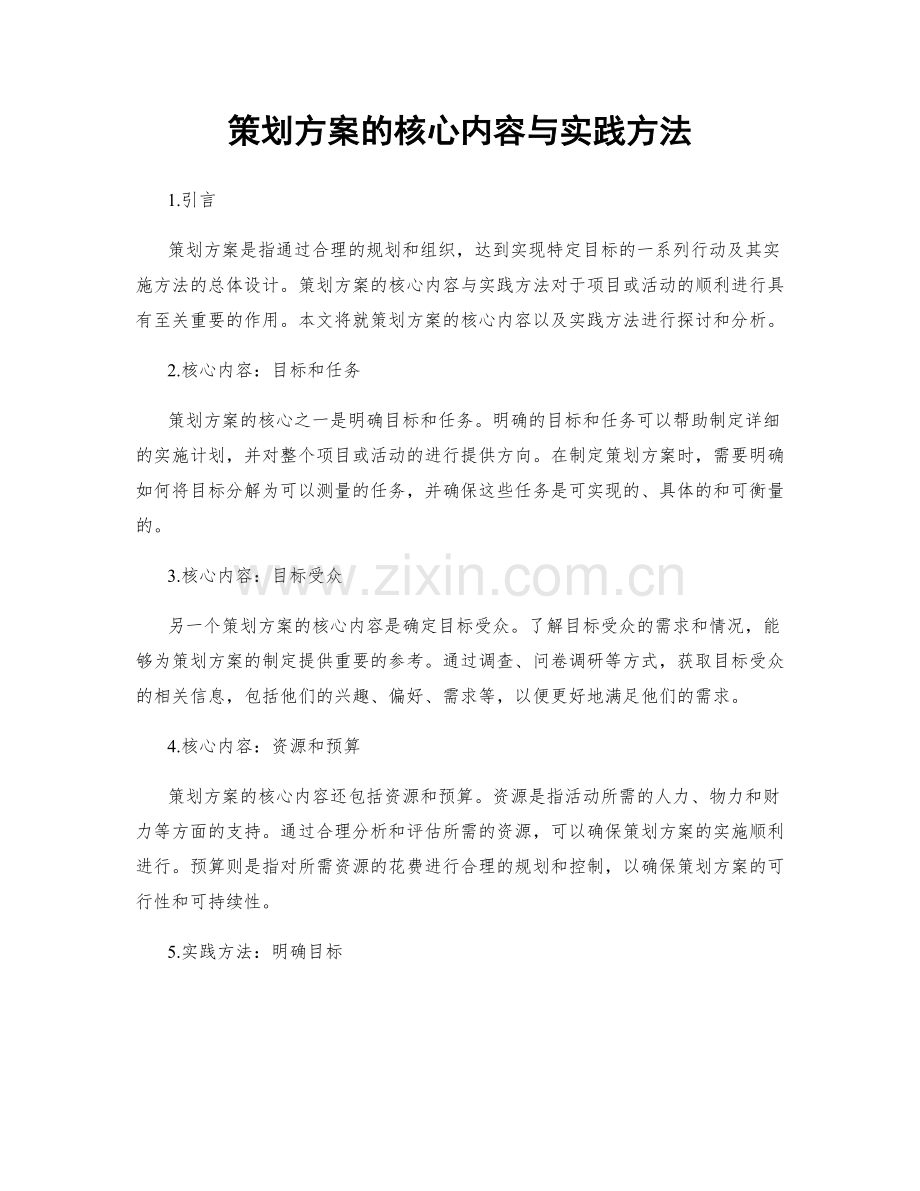 策划方案的核心内容与实践方法.docx_第1页