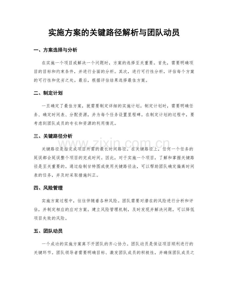 实施方案的关键路径解析与团队动员.docx_第1页