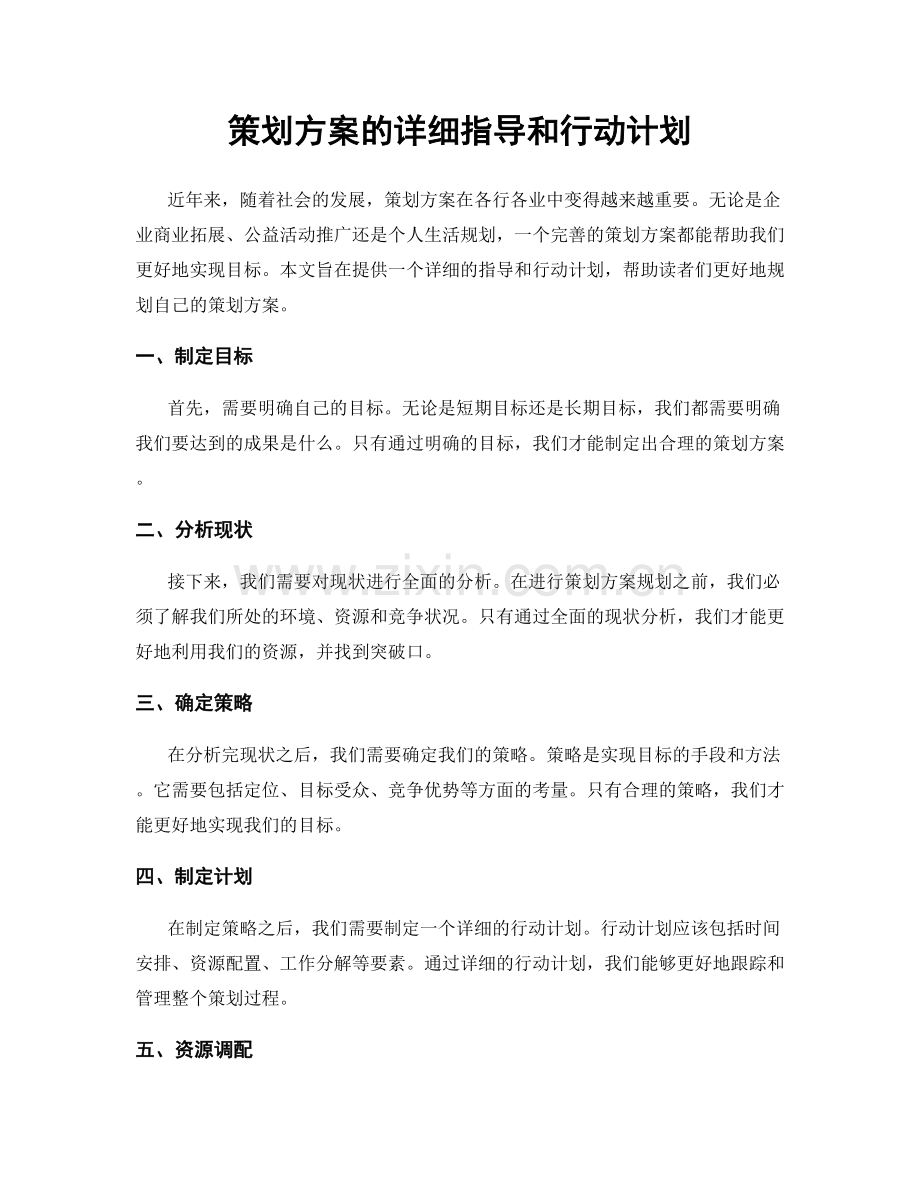 策划方案的详细指导和行动计划.docx_第1页