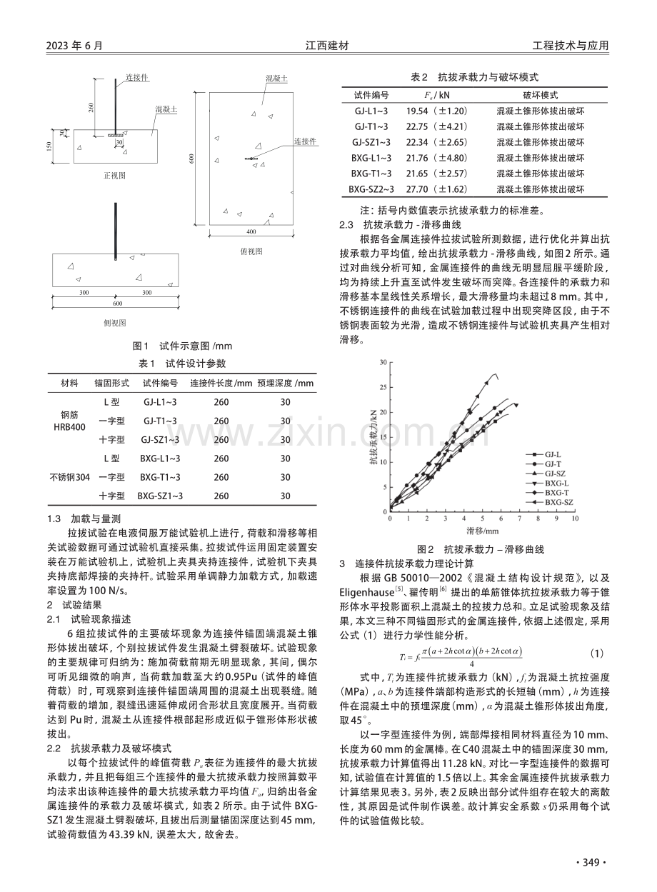 单面叠合剪力墙金属连接件拉拔性能试验研究.pdf_第2页