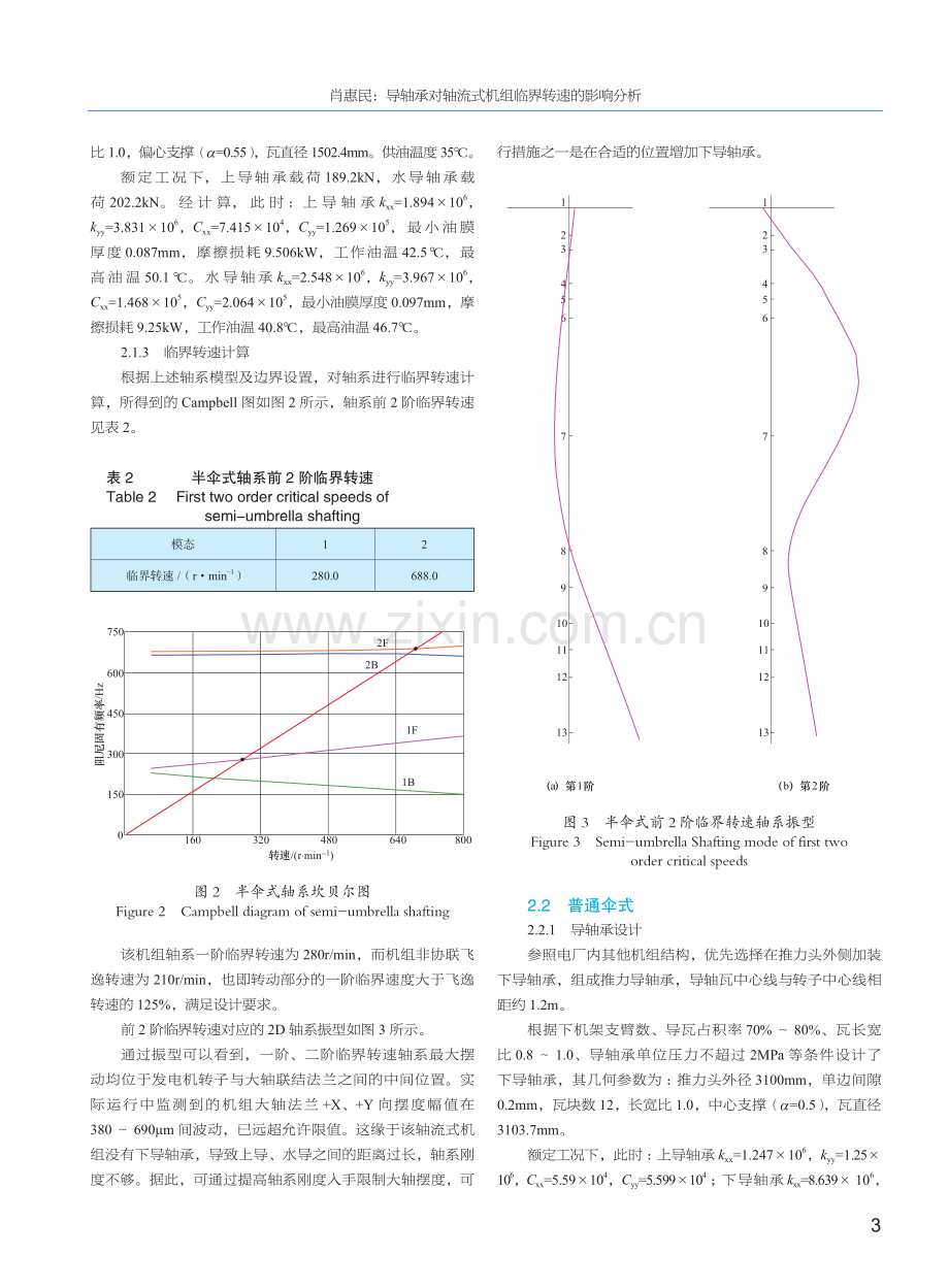 导轴承对轴流式机组临界转速的影响分析.pdf_第3页