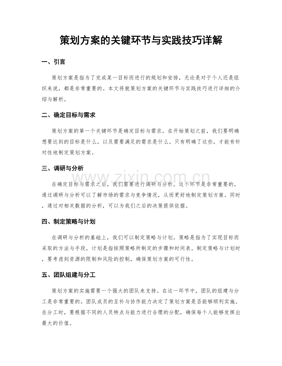 策划方案的关键环节与实践技巧详解.docx_第1页