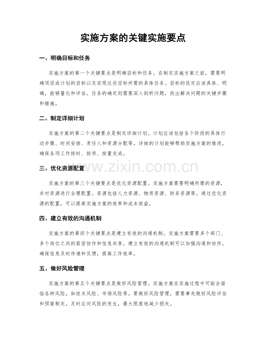 实施方案的关键实施要点.docx_第1页