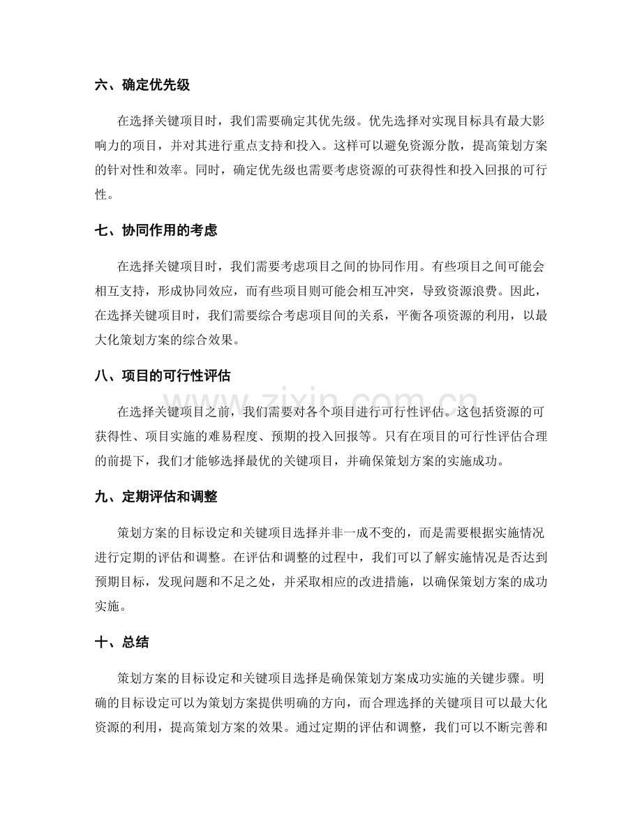 策划方案的目标设定和关键项目选择.docx_第2页