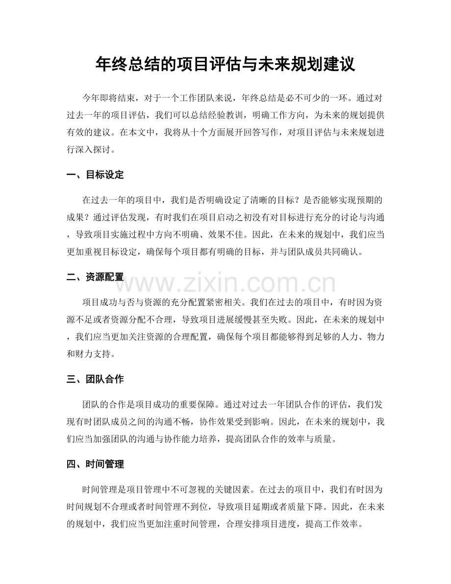 年终总结的项目评估与未来规划建议.docx_第1页