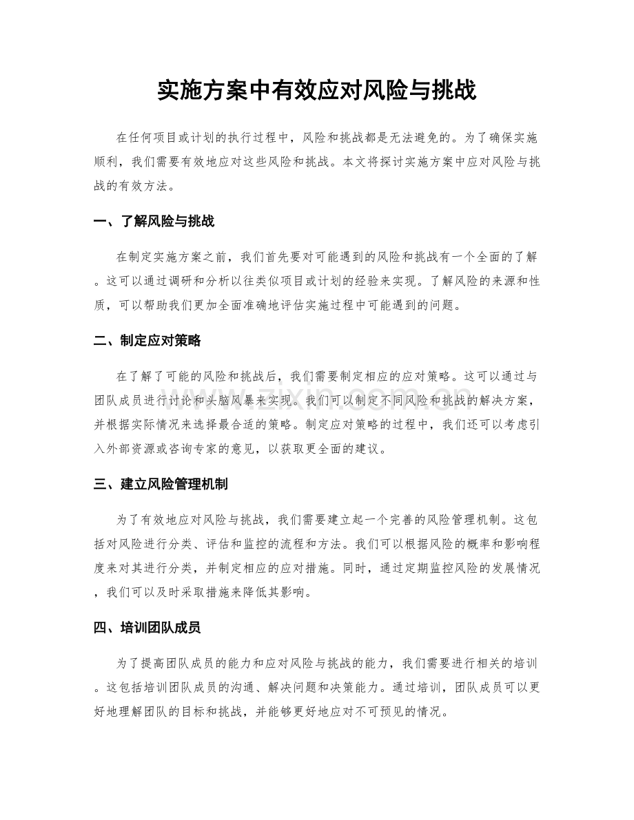 实施方案中有效应对风险与挑战.docx_第1页