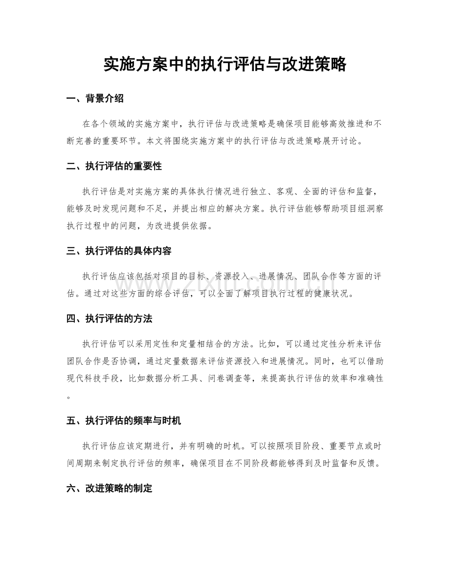 实施方案中的执行评估与改进策略.docx_第1页