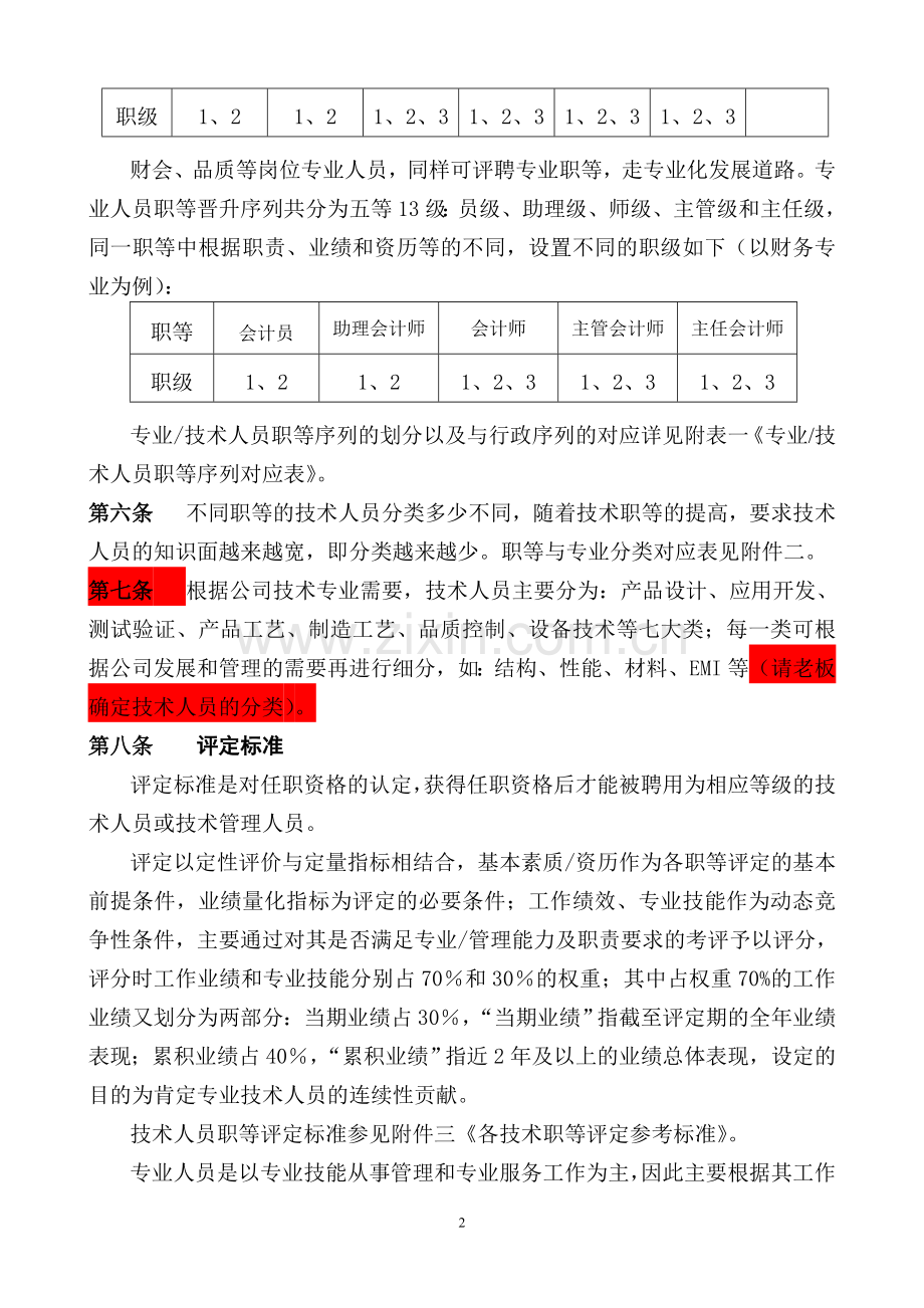 专业及技术人员职等评定及聘用管理试行办法1.doc_第2页