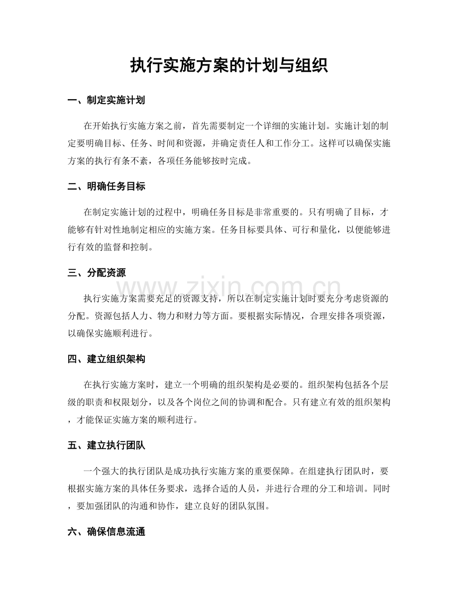 执行实施方案的计划与组织.docx_第1页