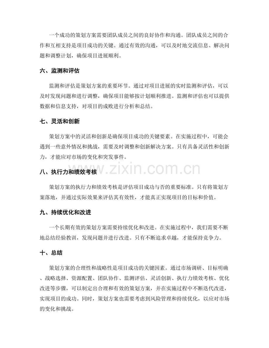 策划方案的合理性和战略性分析.docx_第2页