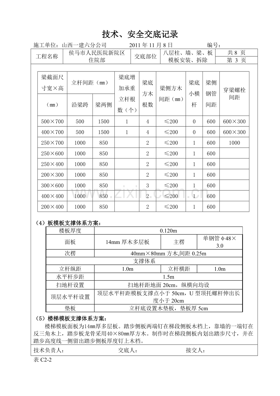 八层柱、墙、梁、板模板工程技术交底.docx_第3页