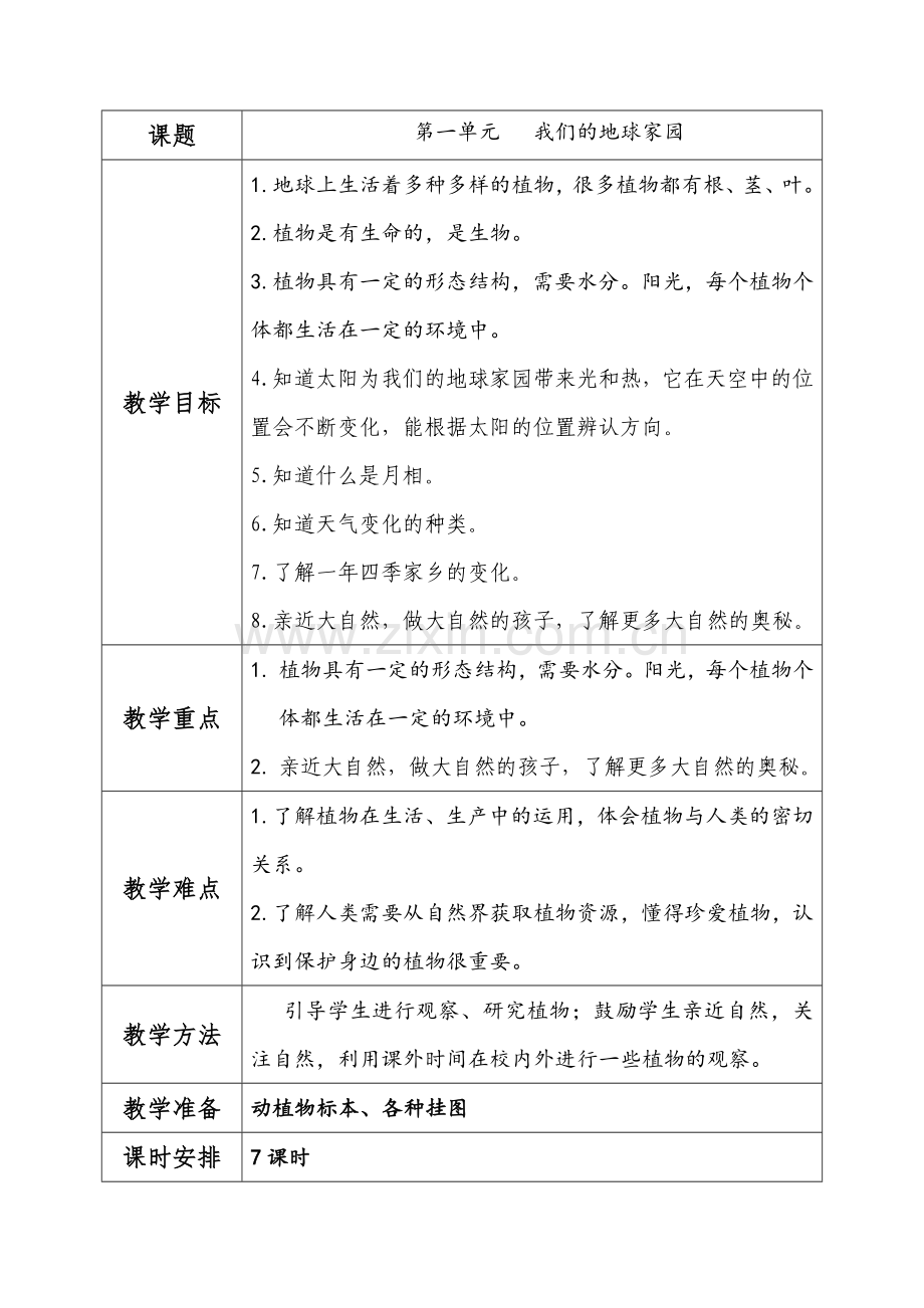 教科版二年级上册科学教案.doc_第1页