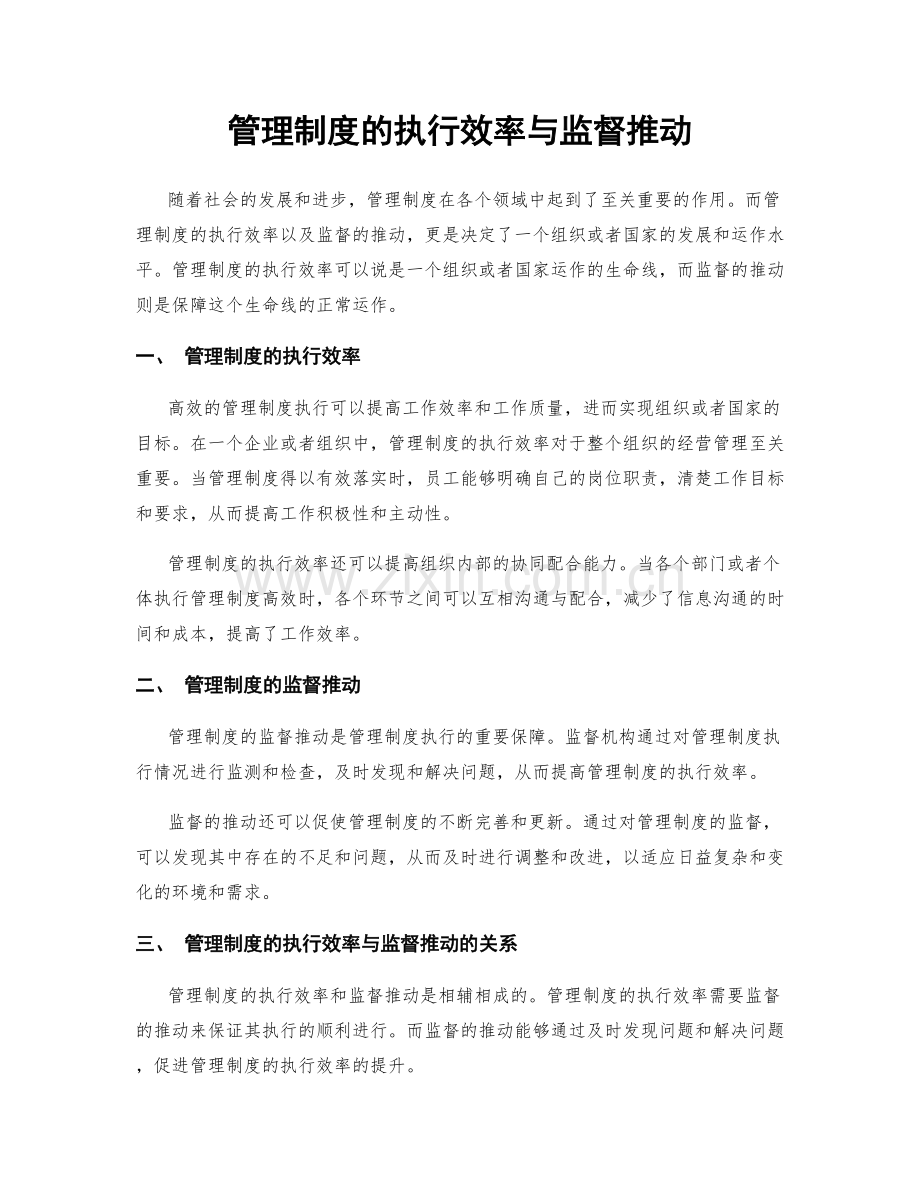 管理制度的执行效率与监督推动.docx_第1页