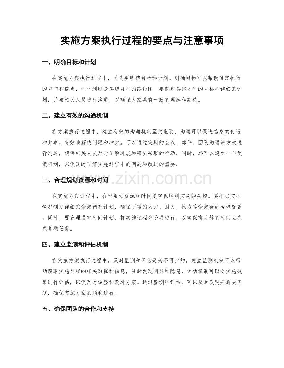 实施方案执行过程的要点与注意事项.docx_第1页