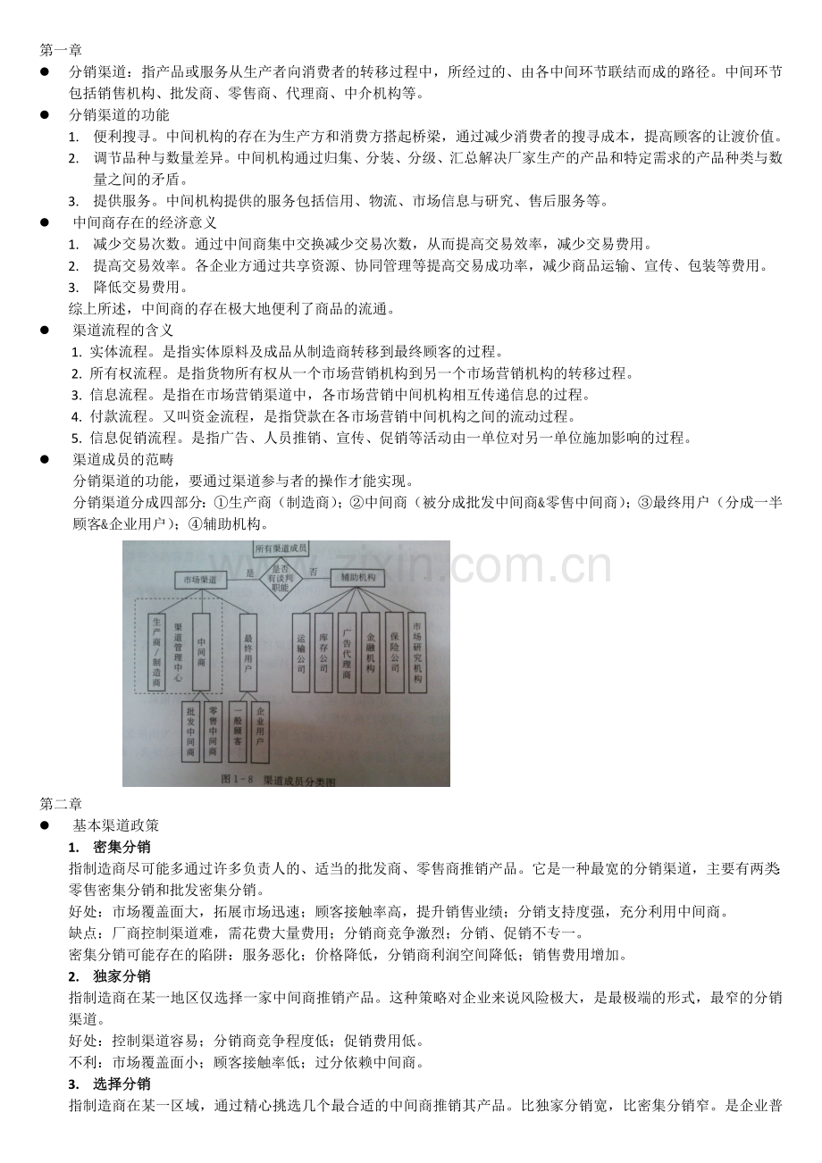 分销渠道管理考试总结.doc_第1页