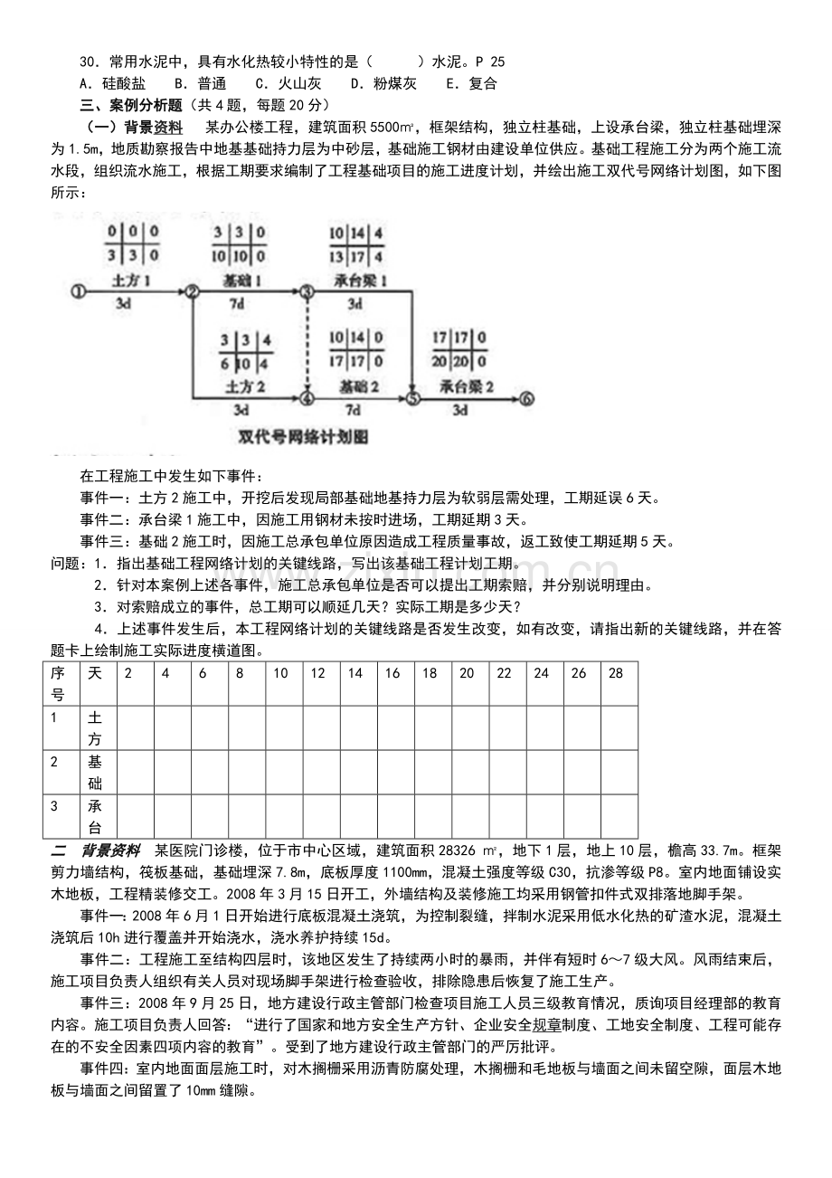 二级建造师考试建筑工程实务真题及答案.doc_第3页