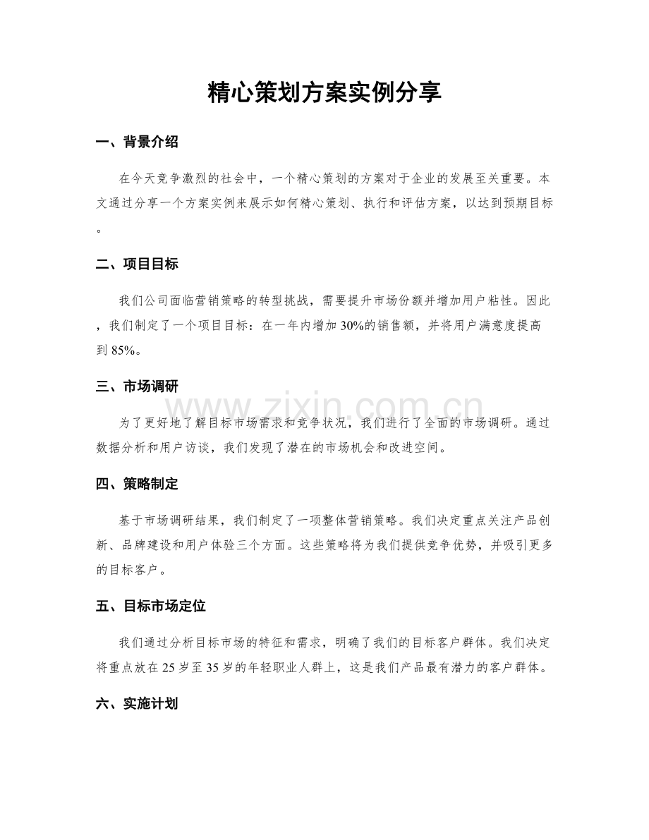 精心策划方案实例分享.docx_第1页