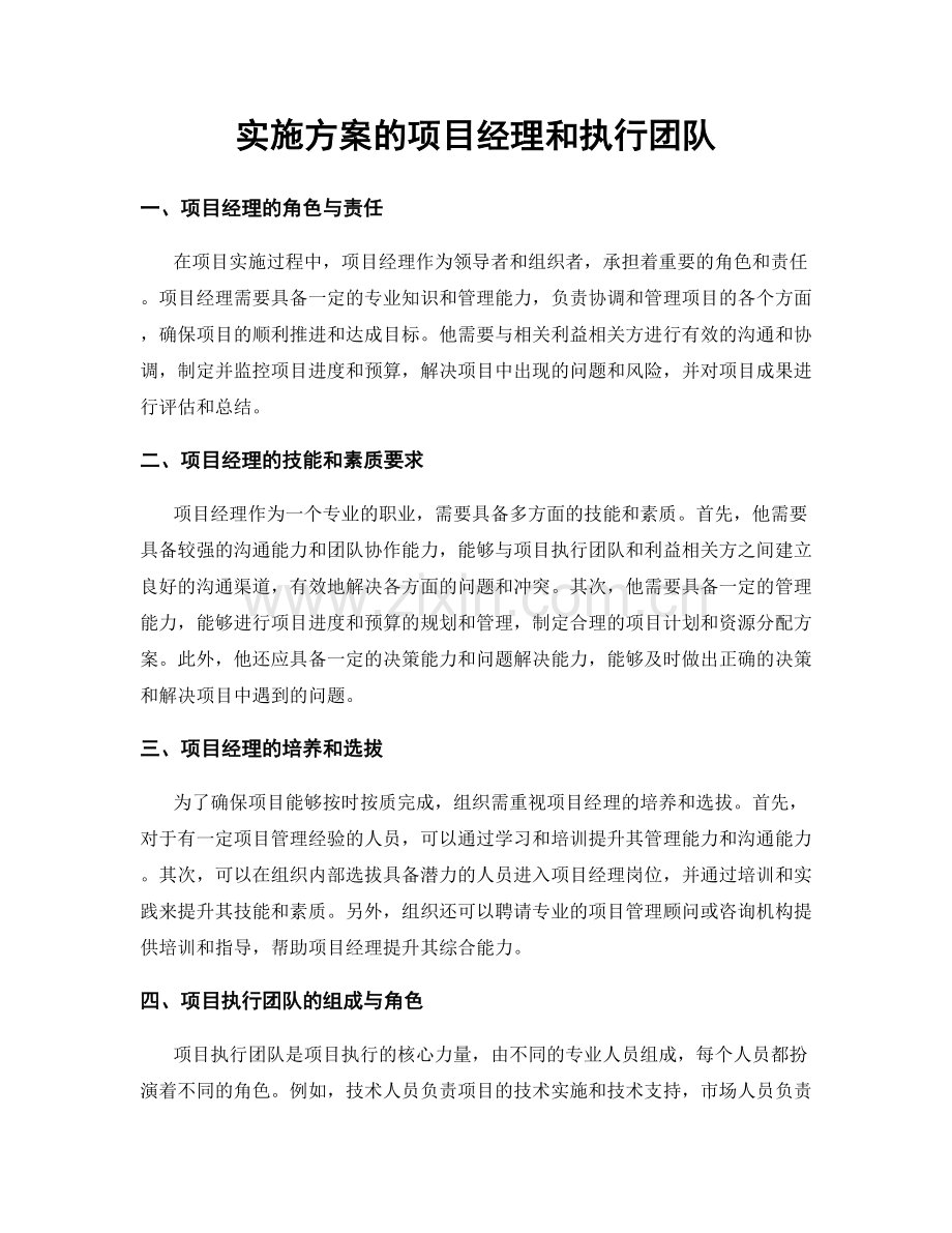 实施方案的项目经理和执行团队.docx_第1页