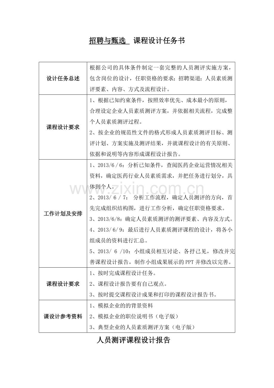 人员素质测评课程设计报告样例.doc_第2页