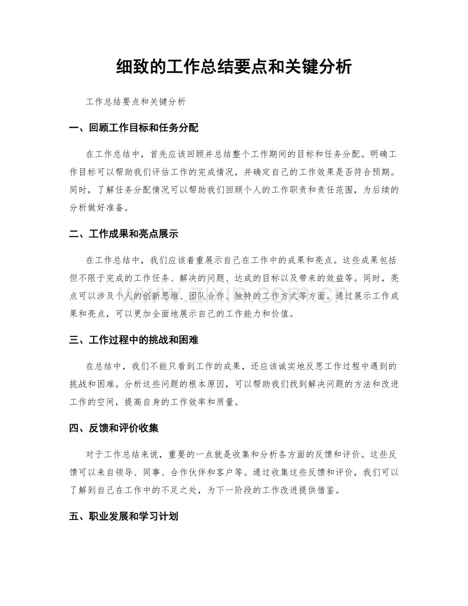 细致的工作总结要点和关键分析.docx_第1页