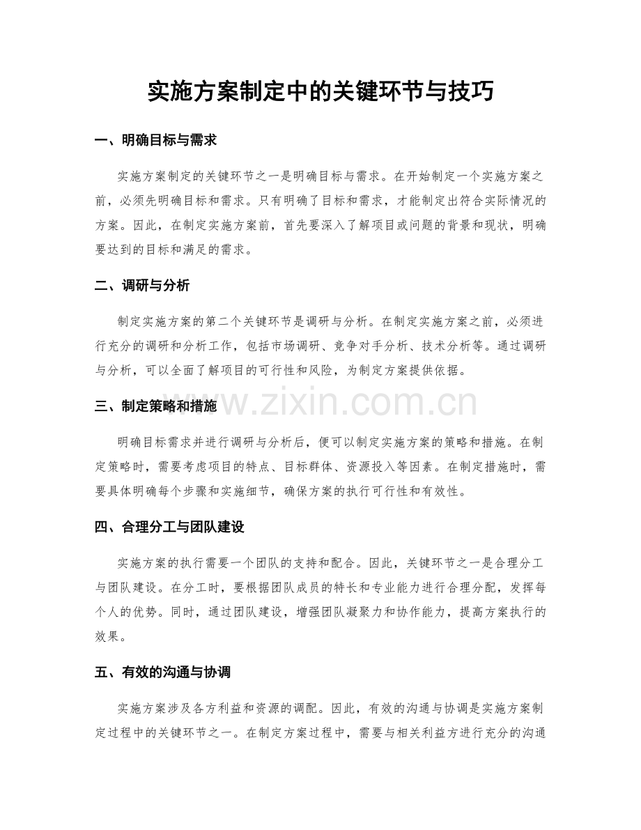 实施方案制定中的关键环节与技巧.docx_第1页