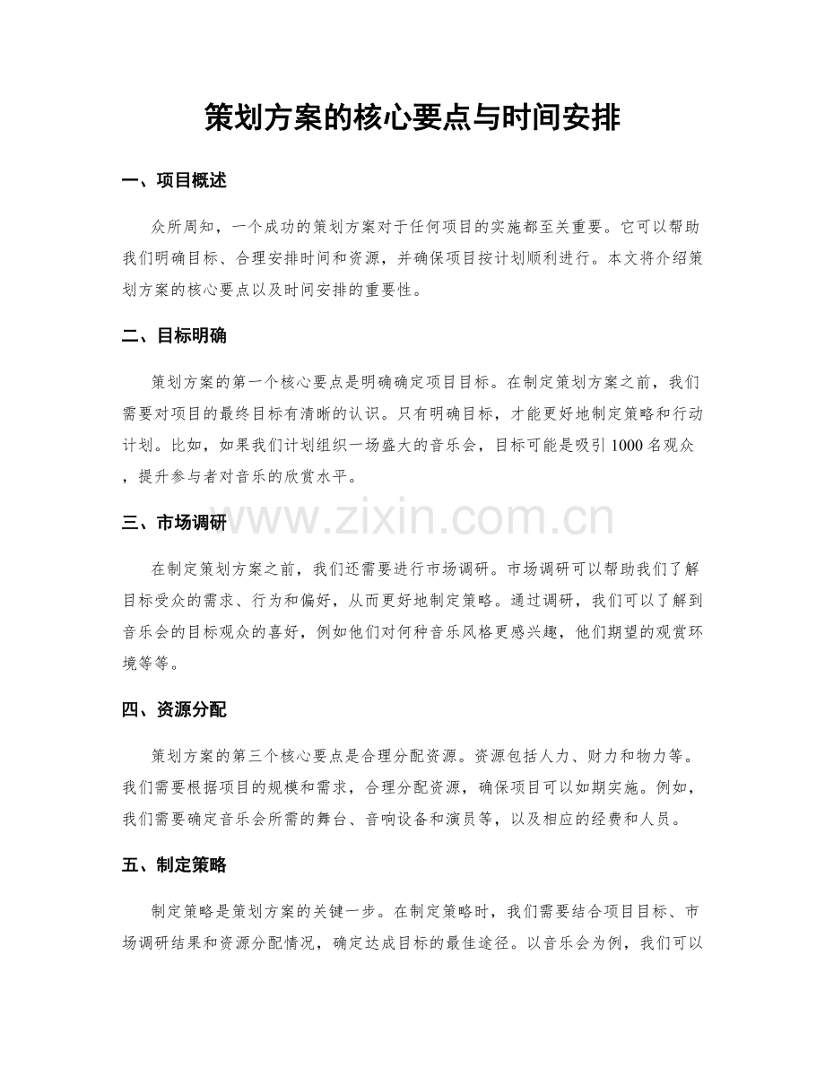 策划方案的核心要点与时间安排.docx_第1页