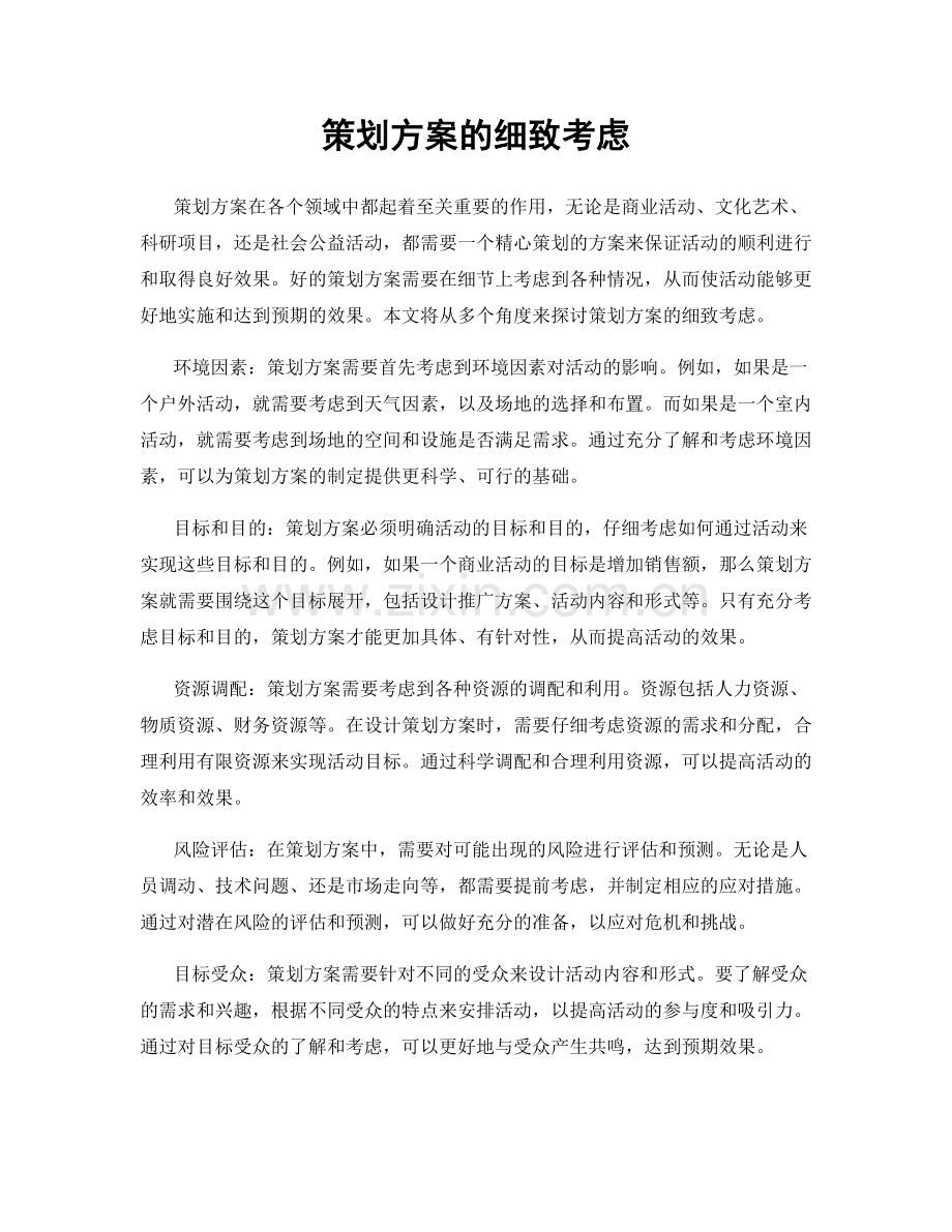 策划方案的细致考虑.docx_第1页