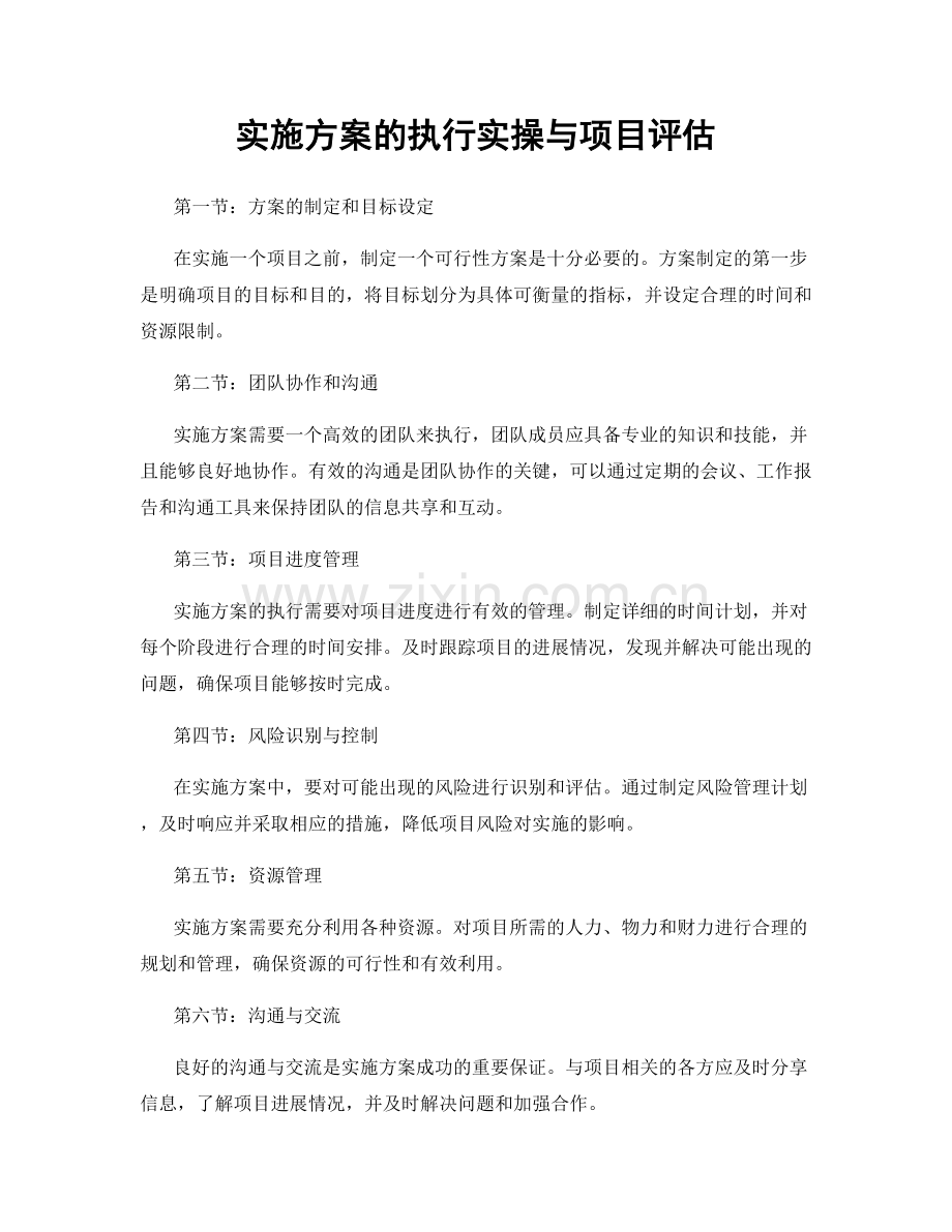 实施方案的执行实操与项目评估.docx_第1页