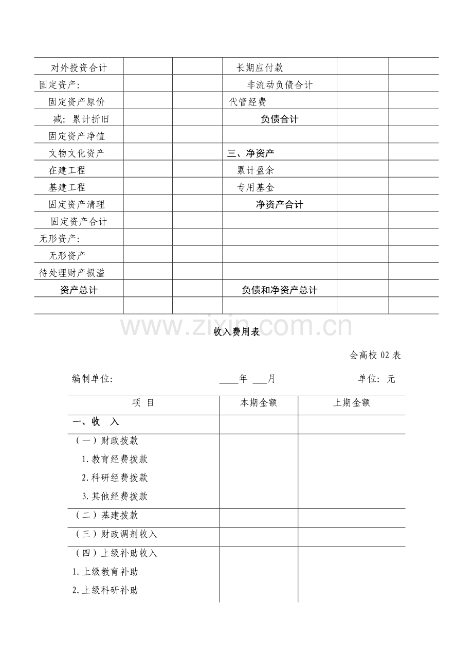 13高校会计制度下的财务会计报表格式及填报说明.doc_第2页