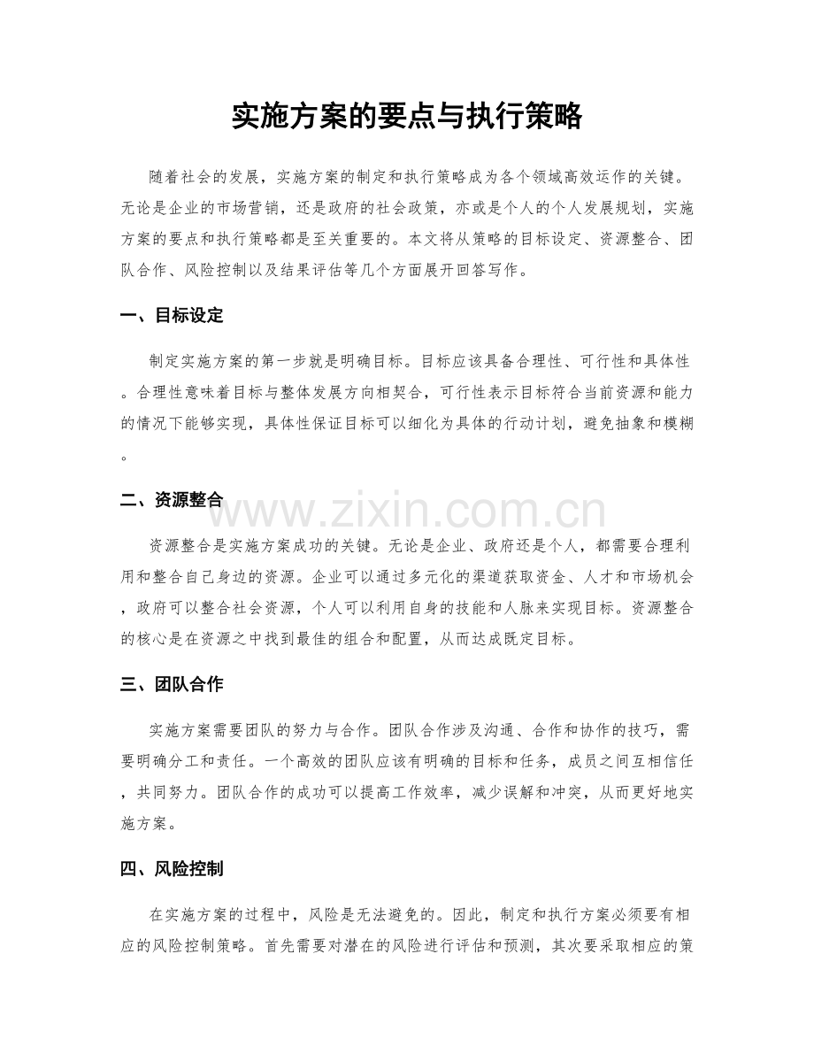 实施方案的要点与执行策略.docx_第1页