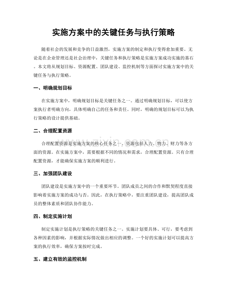 实施方案中的关键任务与执行策略.docx_第1页