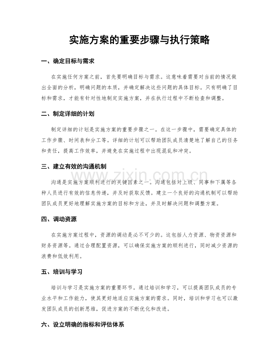 实施方案的重要步骤与执行策略.docx_第1页