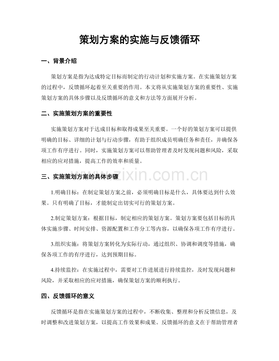 策划方案的实施与反馈循环.docx_第1页