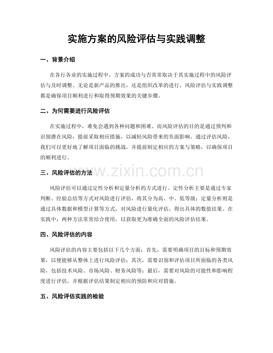 实施方案的风险评估与实践调整.docx_第1页