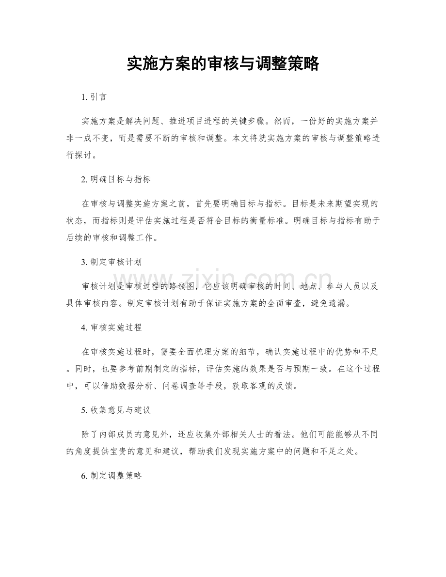 实施方案的审核与调整策略.docx_第1页