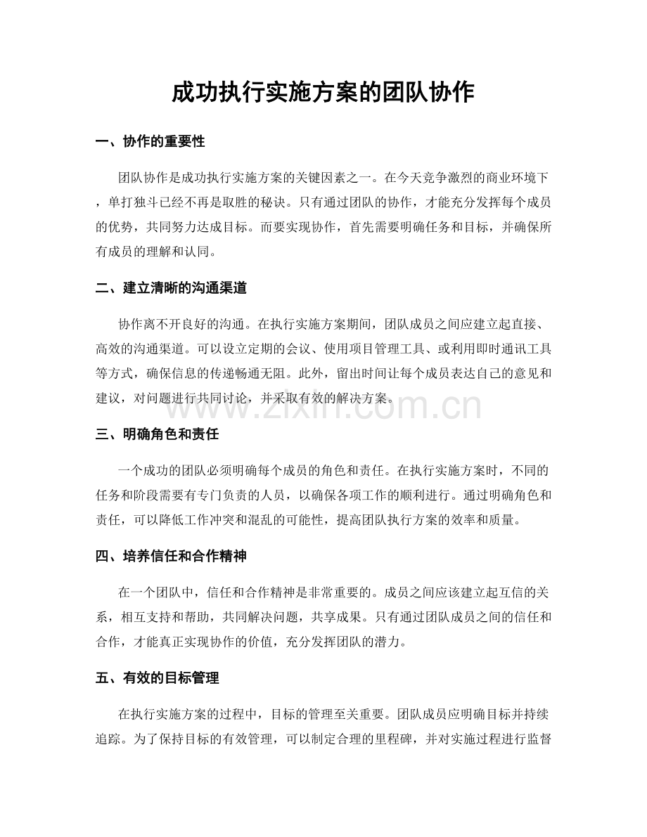 成功执行实施方案的团队协作.docx_第1页