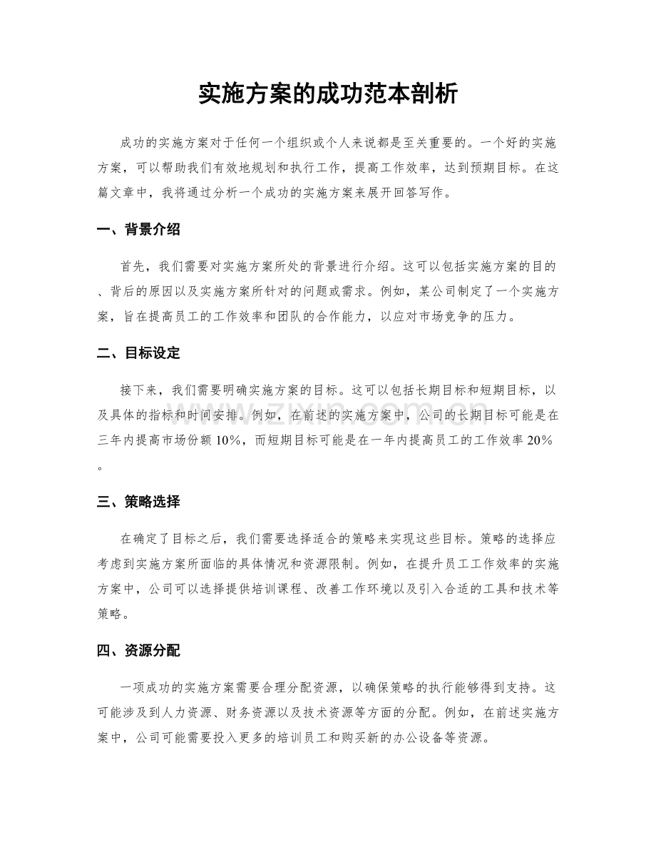 实施方案的成功范本剖析.docx_第1页