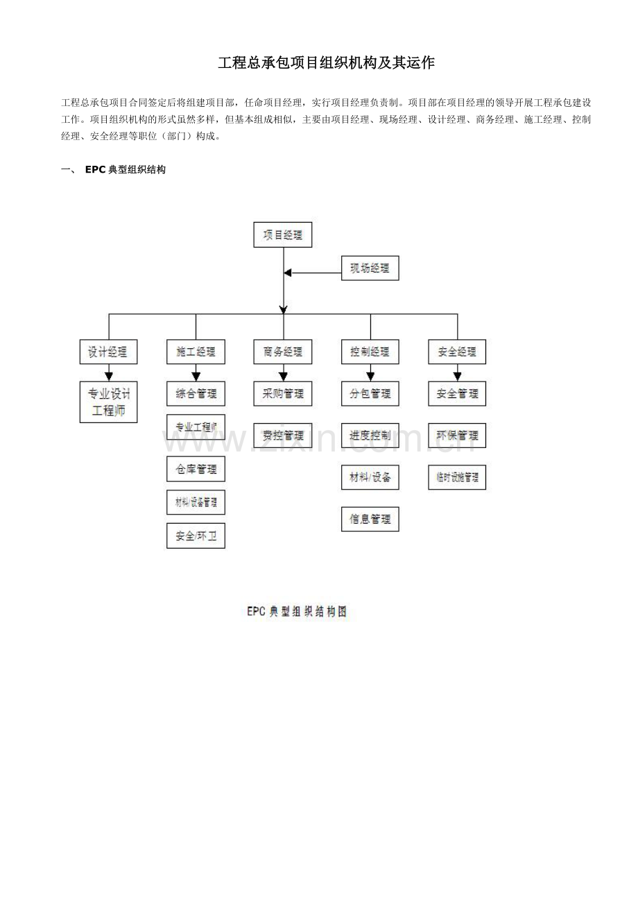 工程总承包EPC项目组织机构及其运作是.doc_第1页