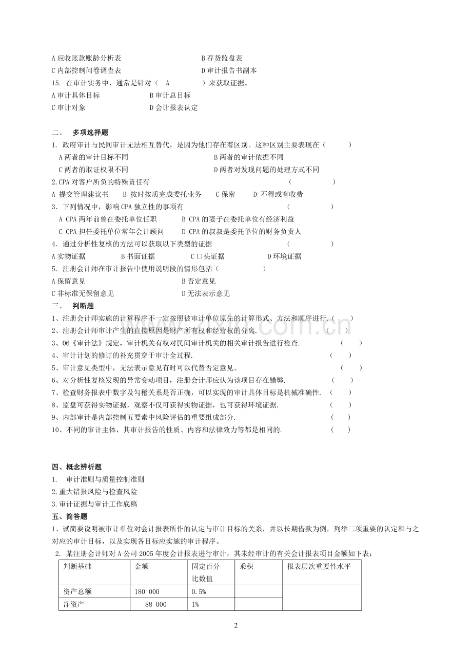 08财会班审计学模拟习题.doc_第2页