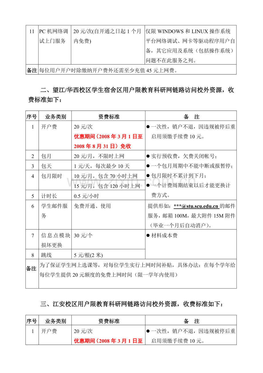 四川大学校园网服务收费调整方案试行.doc_第2页