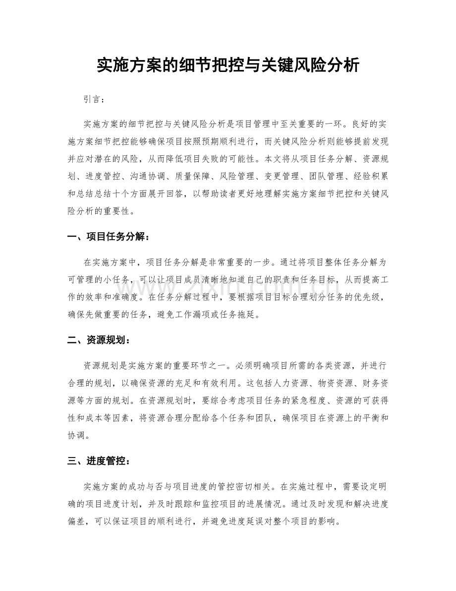 实施方案的细节把控与关键风险分析.docx_第1页