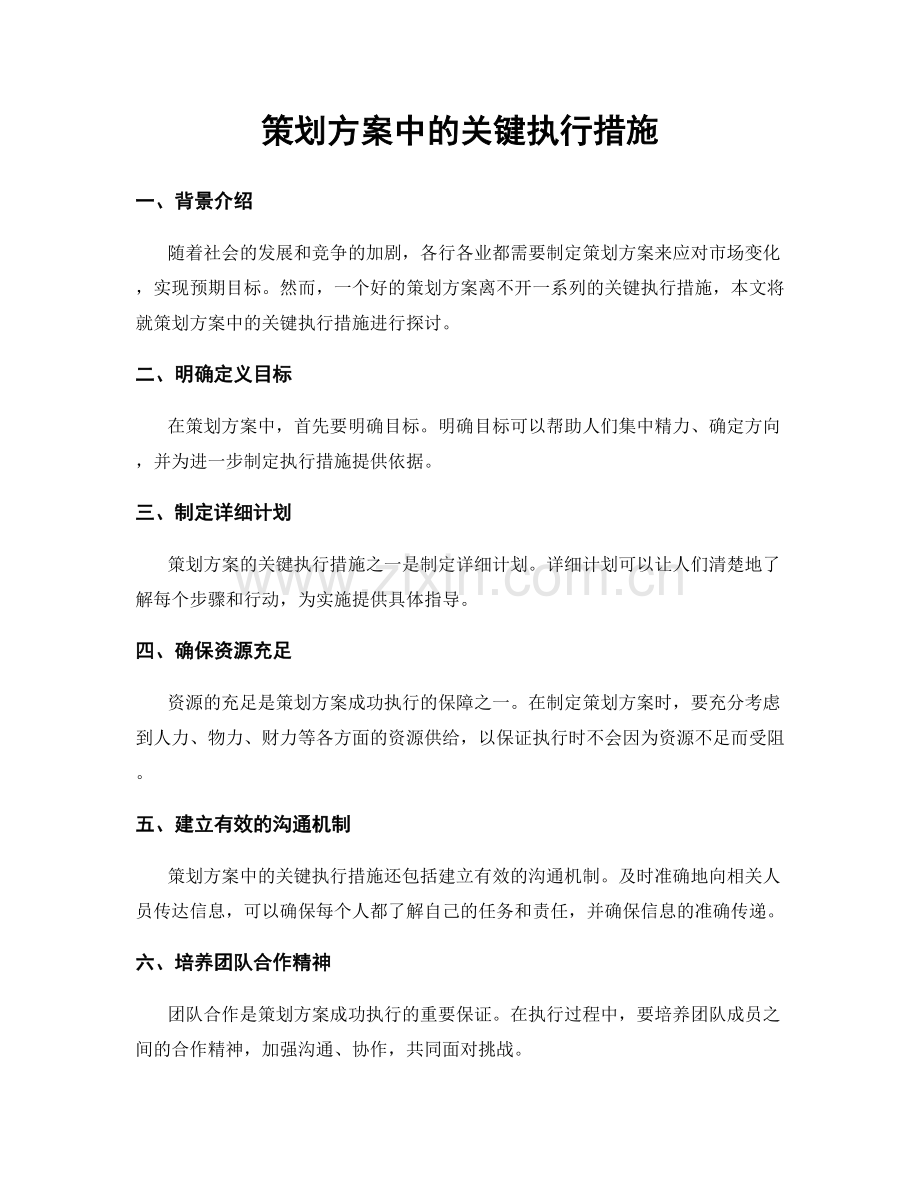 策划方案中的关键执行措施.docx_第1页