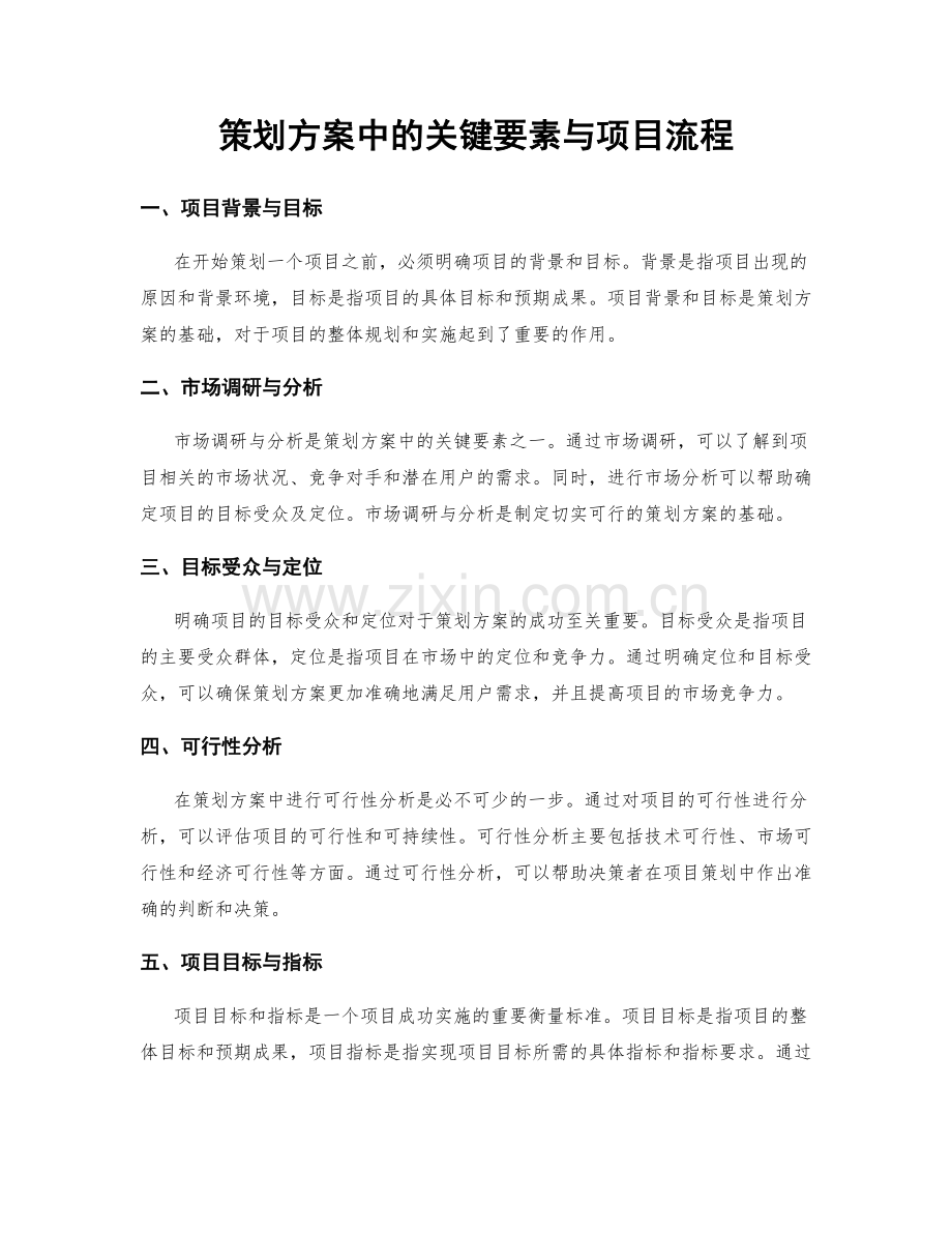 策划方案中的关键要素与项目流程.docx_第1页