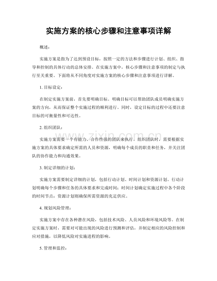 实施方案的核心步骤和注意事项详解.docx_第1页