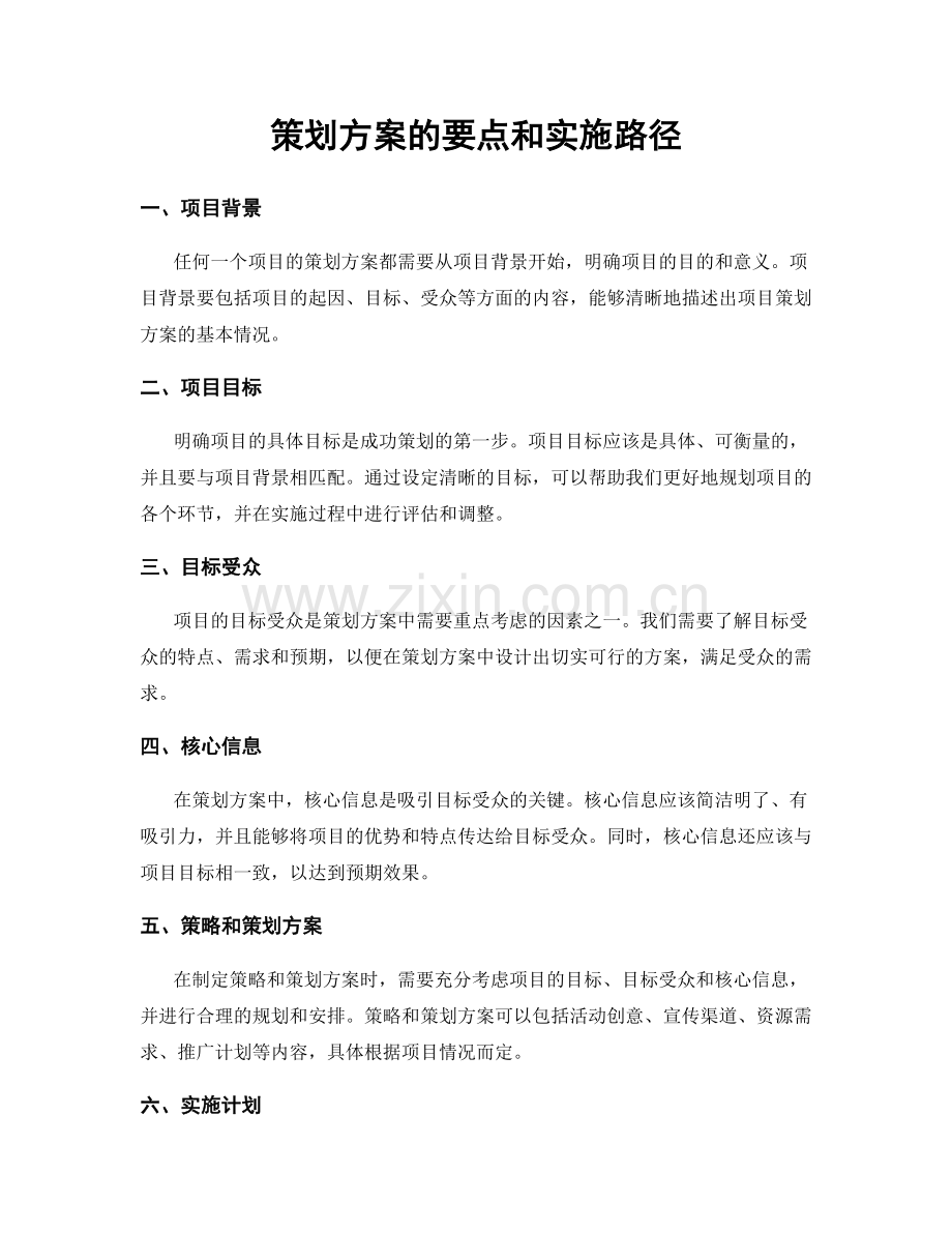 策划方案的要点和实施路径.docx_第1页